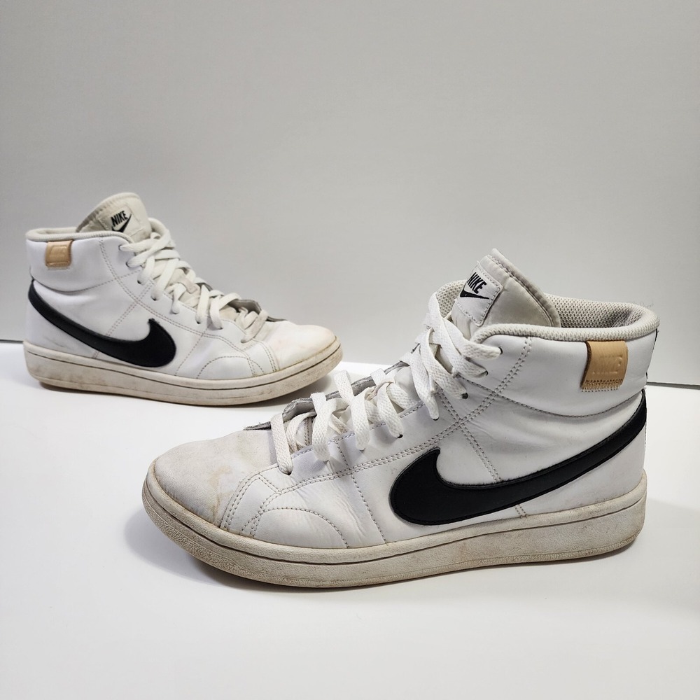 Nike Court Royale 2 Mid White Black Mens 9 Shoes CQ9179-100 Gym Workout Athletic